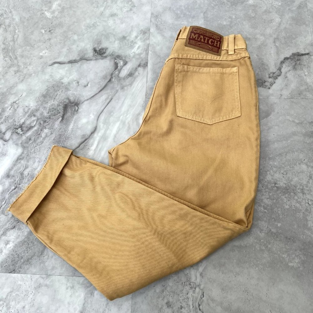 Yellow Classic Vintage Match Dull Yellow Jeans Size 10 (Fits like a modern‎ 4)
